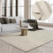 the carpet Premium Wool Handweb-Teppich, Naturfaser Wollteppich, Eleganz im skandinavischen Flachgewebe-Stil, Creme, 160 x 230 cm oval
