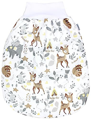 TupTam Baby Strampelsack Schlafsack mit breitem Bund Winterschlafsack für Mädchen Jungen Babyschlafsack, Farbe: Wilde Tiere, Größe: 0-6 Monate