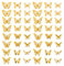 RTRTGS 48 Stück Mixed 3D Schmetterlinge Wandtattoos,3D Schmetterlinge Deko Butterfly Wandsticker,lebendige Flash Wandaufkleber für Zuhause,Schlafzimmer,Kinderzimmer Mädchen (Gold)
