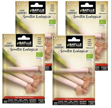 Semillas de puerro carentan ecológica Semillas Batlle PACK (4)