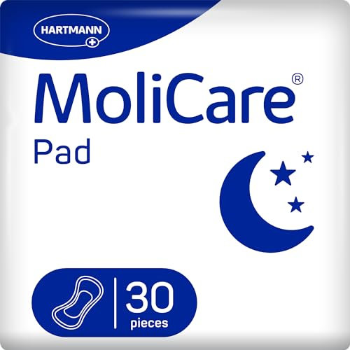 MoliCare Pad Night: Anatomisch geformte Inkontinenzeinlagen zum Schutz bei leichter Blasenschwäche, 30 Stück