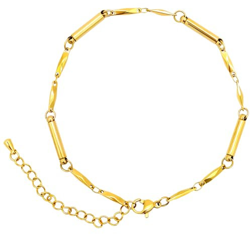 JEROOT Cheville magnétique en acier titane, Cheville colonne argentée, Bijoux de pied pour Pour Femmes Lien libre + Coffret Cadeau (3500Gauss)