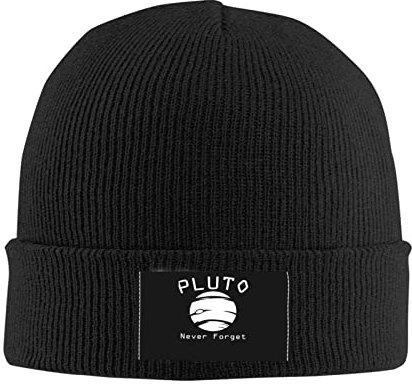 874 Klassische Beanie Mütze Pluto Vergisst Nie Wintermütze Bequem Kopfbedeckung Warm Slouch Beanie Mütze Für Damen Frauen Männer 30X18 cm