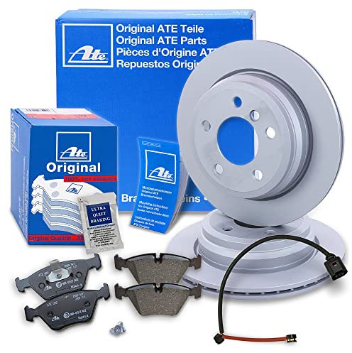 ATE Bremsenset Hinterachse inkl. Bremsscheiben hinten Ø 300 mm und Bremsbeläge hinten + Verschleißkontakt Kompatibel mit BMW 3er, 4er Cabriolet (F33, F83), 4er Coupe (F32, F82), 4er Gran Coupe (F36)