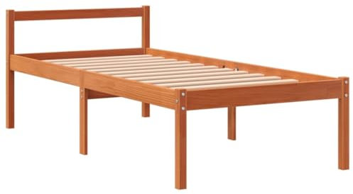 vidaXL Seniorenbett Wachsbraun 75x190 cm Massivholz Kiefer