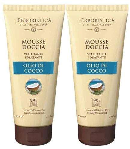 2x Mousse Doccia, Vellutante e Idratante. Olio di Cocco 200ml