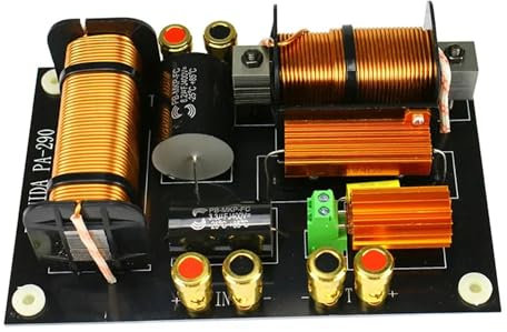Qarmijaer 2 Way Crossover Tweeter Woofer Speaker Crossover 600W-800W Treble Bass 2000Hz for 12-15 Inch Stage Speakers
