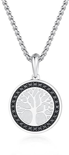 GAVU Collana Acciaio Uomo con Ciondolo Albero della Vita, Collana Albero della Vita da Uomo 55cm