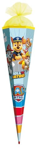 ROTH Schultüte groß Paw Patrol 85 cm - 6-eckig, Tüllverschluss, ROT(H)-Spitze - Zuckertüte Paw Patrol Schulanfang