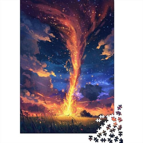 Jigsaw Puzzles for Adults Bonfire in The Night Sky for Adults Puzzles 1000 Piece Jigsaws Wooden Jigsaw Suitable for Adults And Teens 12+ Family Games (Size 75x50cm)