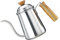 Alipis Cafetera de Acero Inoxidable de Boca Fina Tetera de Gran Capacidad Mango de Madera Cafetera