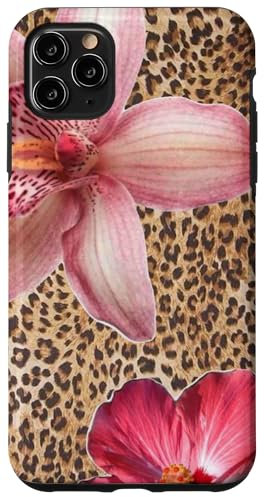 iPhone 11 Pro Max Pink Flowers On Cheetah Y2K Leopard Summer Print Case