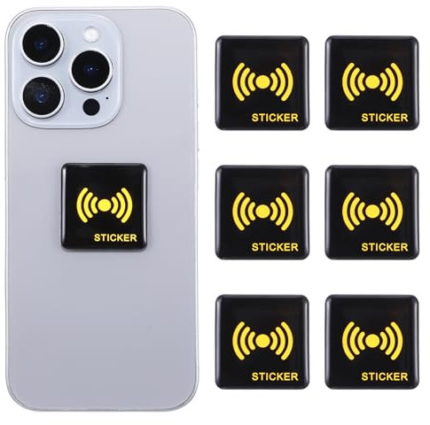 AOZUO 6pcs Protection Stickers for Mobile Phone, Black Square Slim Protection Stickers Effective Protect Laptops Cell Phone Tablets Radio TV All Devices