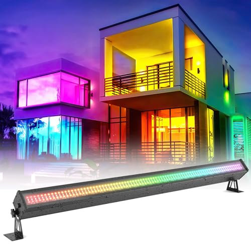 336 Wasserdichtes LED Bar Wallwasher, 120W Discolicht Partylicht Bühnenlicht, RGBW Lichteffekte Strahler Strobe Beleuchtung für DJ Party Outdoor