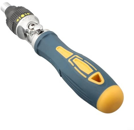 UTTASU 180 Grad drehbarer Ratschen-Schraubendreher-Griff, Chrom-Vanadium-Stahl, verstellbar, manuelles Reparaturwerkzeug für Möbel, Haushaltsgeräte, Schränke, Türschlösser, Autos, Industriemaschinen