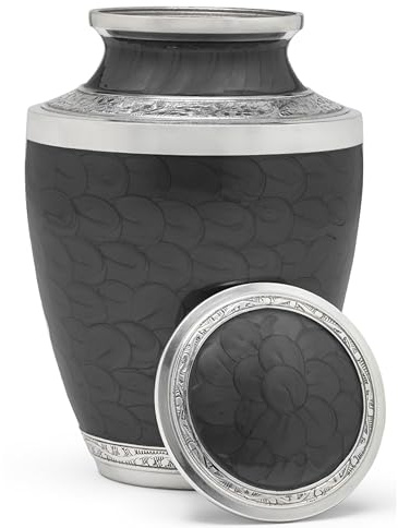 Eternal Harmony Cremation Urn for Human Funeral Ashes with Elegant Finishes to Honor and Remember Your Loved One (Carefully Handcrafted) (Black)