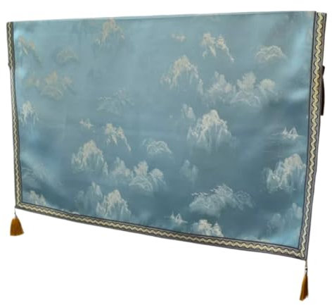 KANLVU Stile Cinese Copertura TV Moderno 22-85 Pollici Copertura Antipolvere per TV per Monitor LCD/LED per Interni Decorativo Televisione Proteggi Schermo TV(Blu,22 inch)
