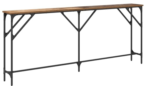 vidaXL Table Console Bois Ancien 180 x 23 x 75 cm, Table d'appoint, Console rectangulaire, Meuble résistant, Design Moderne, Style Industriel, très Polyvalent