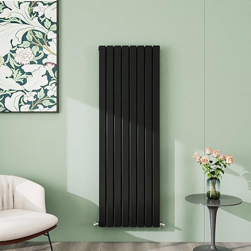 Simple Bathroom 1600×544mm Black Vertical Designer Radiator Double Panel Modern Central Heating Flat Panel Radiators