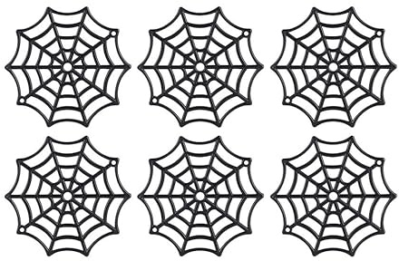BESPORTBLE 50 Stück Plastik Spinnennetz Halloween Deko, Schwarze Spinnweben, 5x5x0.1 cm, für Halloween Party Dekorationen Spinnennetz deko cabilock Spinnen
