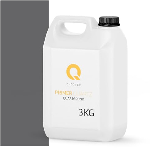Q-COVER Quarzgrund für Dekorativer Putz mit Mica Dunkelgrau D912 3KG | Acrylatdispersion Grundiermittel Innen & Außen für Wände und Decken Grundierung Schutz Mosaikputz ca. 0,3-0,4 KG/m2