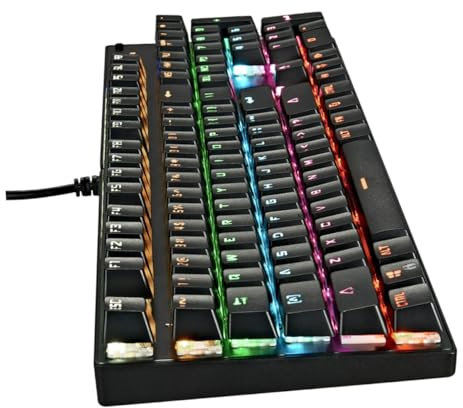 DIYEAH Clavier Mécanique RGB Filaire avec Rétroéclairage Coloré Clavier de Jeu Durable et Ergonomique pour Pc et Bureau