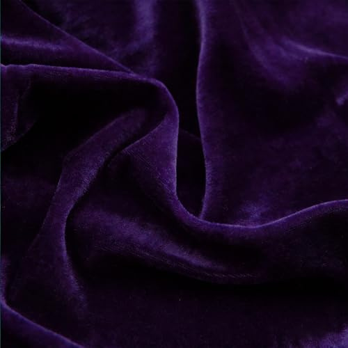 Tessuto in velluto panno, al metro, 2 m x 155 cm, tessuto di velluto viola, tessuto decorativo al metro, per tende, tovaglie, copridivano