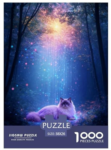 1000 Teile Ragdoll Katze Puzzle – Für Jugendliche Und Erwachsene, Herausforderndes Denkspiel, Fantasy Wald Puzzles, Dekoration, Geschenk Für Kinder 38x26cm/1000pcs