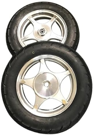 2 x 3.50-10 Tubeless Reifen auf Alufelgen Komplettset vorne 2.50x10 hinten 2.50x10 Roller 125 ccm 51J TL kompatibel mit Znen Casabike Benzhou Huatian EasyCruiser Alpha Firenze Longjia Baotian Nova