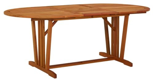 XHNIFBN Teak-Farben ausziehbarer Holz-Gartentisch 150-200 x 100 x 75 cm aus massiver Eukalyptus für Garten Terrasse und Balkon Modernes Design wetterbeständig