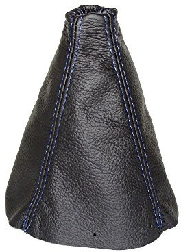 The Tuning-Shop Ltd Schaltsack Schaltmanschette schwarz Echt Leder Blau Naht