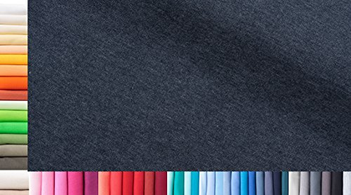 1buy3 Bündchenstoff XXL als Meterware|doppelt: 75cm breit|einfach: 150cm breit|Farbe: 52 Jeans|0,75m lang|96% Baumwolle, 4% Elasthan|Jersey Grundpreis pro qm: € 11,10