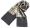 YangtzeStore Langer Charmeuse Satin Seidenschal für Herren, Grau mit Karomuster, 63x10