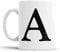 Faithful Prints Alphabet Mug Letter Mugs Initial Coffee Cup Birthday Fathers Day Gift (Letter A)