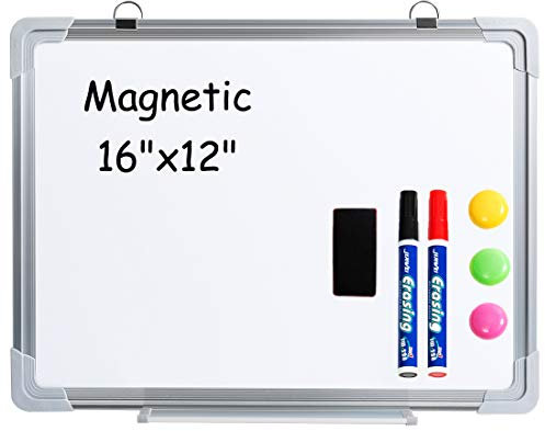 Magnetisches Whiteboard 40 x 30cm Drywipe Whiteboard mit 2 Markierungsstiften 3 Magneten, Whiteboard für Zuhause, Schule, Büro