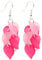 Bluebubble ENGLISH GARDEN Leaf Cluster Earrings on Gift Card (Fairy Princess - Pale Pink Hot Pink)