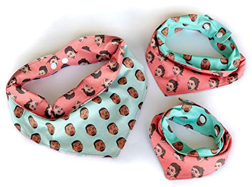 Uptown Pup Co. Kim/Kanye Hundehalstuch, doppelseitig, handgefertigt, 100 % Baumwolle, verstellbare Druckknöpfe, erhältlich in S, M und L (M, 39,4 - 45,7 cm)