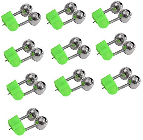 Alecony 10PCS Doppel Angeln Alarmglocken Angelgeräte,Fishing Tackle Köder Alarm Twin Glocke Ring Clip Bissanzeiger Köder Angeln Alarm,Nacht Fisch Stange Bissalarm Nachtangel Glocken Alarm