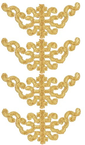 4PCS gestickter Flecken Aufbügeln, Wolken Eisen auf gestickter Flecken Metallfaden nähen auf Applique glücklicher Wolken Flecken DIY Applique Handwerks Dekoration[Gold 1]Applikationen