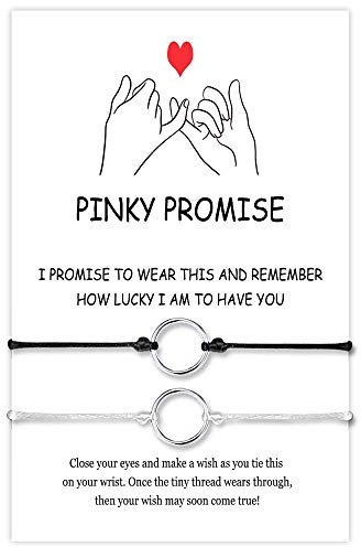 Distanz-Armbänder für beste Freunde, Paare, Freundschaftsarmband für 2 verstellbare Pinky Versprechen, Beziehungsarmband für Jungen und Mädchen, Ihn und Sie, Freundin, Freund, Schnur, string