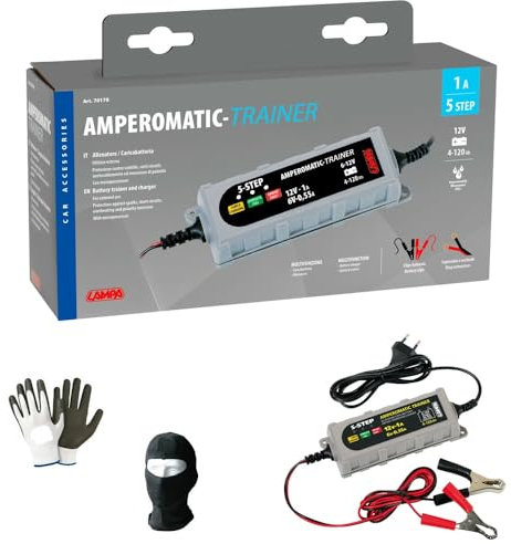 COMPATIBILE CON DUCATI MONSTER 696 CARICA BATTERIA PER MOTO SCOOTER QUAD BARCHE CAMPER LAMPA 70178 MANTENITORE CORRENTE 6/12V-0,55/1A UNIVERSALE