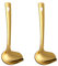 Soßenlöffel Gießlöffel Länge 22 cm Edelstahl Saucenlöffel, gold Farbe Schöpflöffel Ladle Spoon 2 Stück, Breite 8.4 cm Groß Suppenlöffel Servierlöffel mit Hängendes Loch