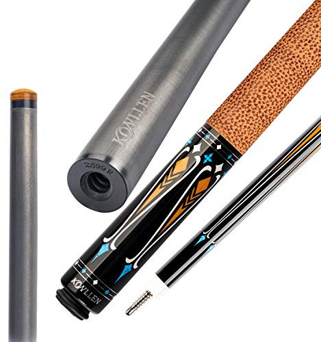 KONLLEN Professioneller Queue-Stick aus Karbonfaser (Vollkohlenstoff-Technologie, geringe Abweisung, Billardqueue-Stick, 12,5 mm, 147 cm)