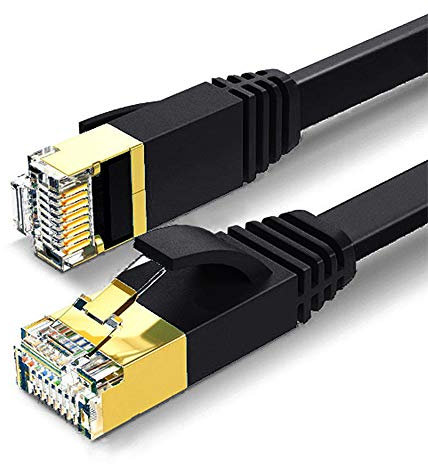 AKT Cat6 Cavo Ethernet Cavo LAN Piatto di Rete RJ45 Super Speed Cat 6 da 1Gbps Cavo Patch per Router Modem PC Cavo Ethernet RJ 45,Black,30m/98ft