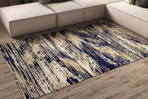 Oedim Alfombra Imitación Pintura Azul y Amarilla para Habitaciones PVC | 300 x 200 cm | Moqueta PVC | Suelo vinílico | Decoración del Hogar | Suelo Sintasol | Suelo de Protección |