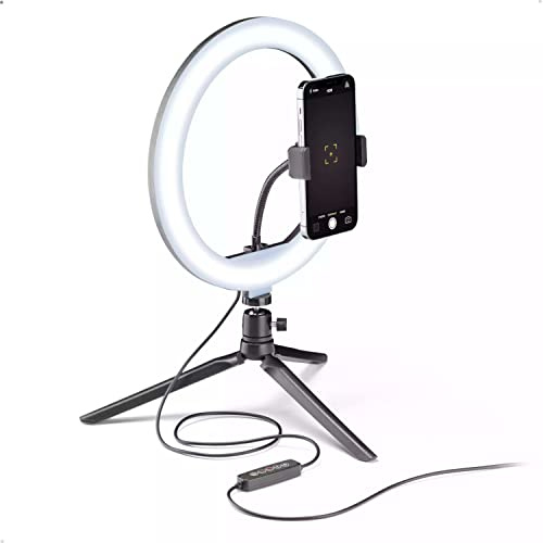 CellularLine Multicolor Selfie Cellular Line Beleuchtung mit 18 RGB LED-Ring Modi, Stativ, Universal-Smartphone-Halterung, USB-Kabel