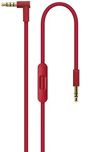 SPARKED 1.4m Remote Cable Wire for Beats Studio 1 2 3, Solo HD, Pro Wireless Detox Headphones with Mic RemoteTalk Control & Microphone, Monster Dr Dre Earphones Apple iPhone Android Lead Aux, Red