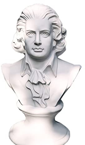 YTOOZ Kunst-Charakter-Statue, Mozart-Statue, Replik, Büste, Skulptur, Musiker, Gedenkdekoration, Kunstharz, antikes Handwerk, Zuhause, Büro, Schreibtisch, Dekoration, Geschenk