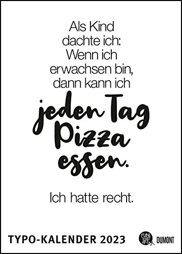 DUMONT Typo-Kalender - Funi Smart Art - Kalender 2023 - DuMont-Verlag - Wandkalender - Sprüche-Kalender - 50 cm x 70 cm