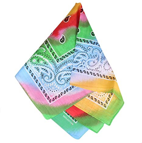 Alsino - Unisex Paisley Biker Schal ca. 54 x 54 cm Einheitsgröße für alle, Farbe wählen:rainbow Paisley